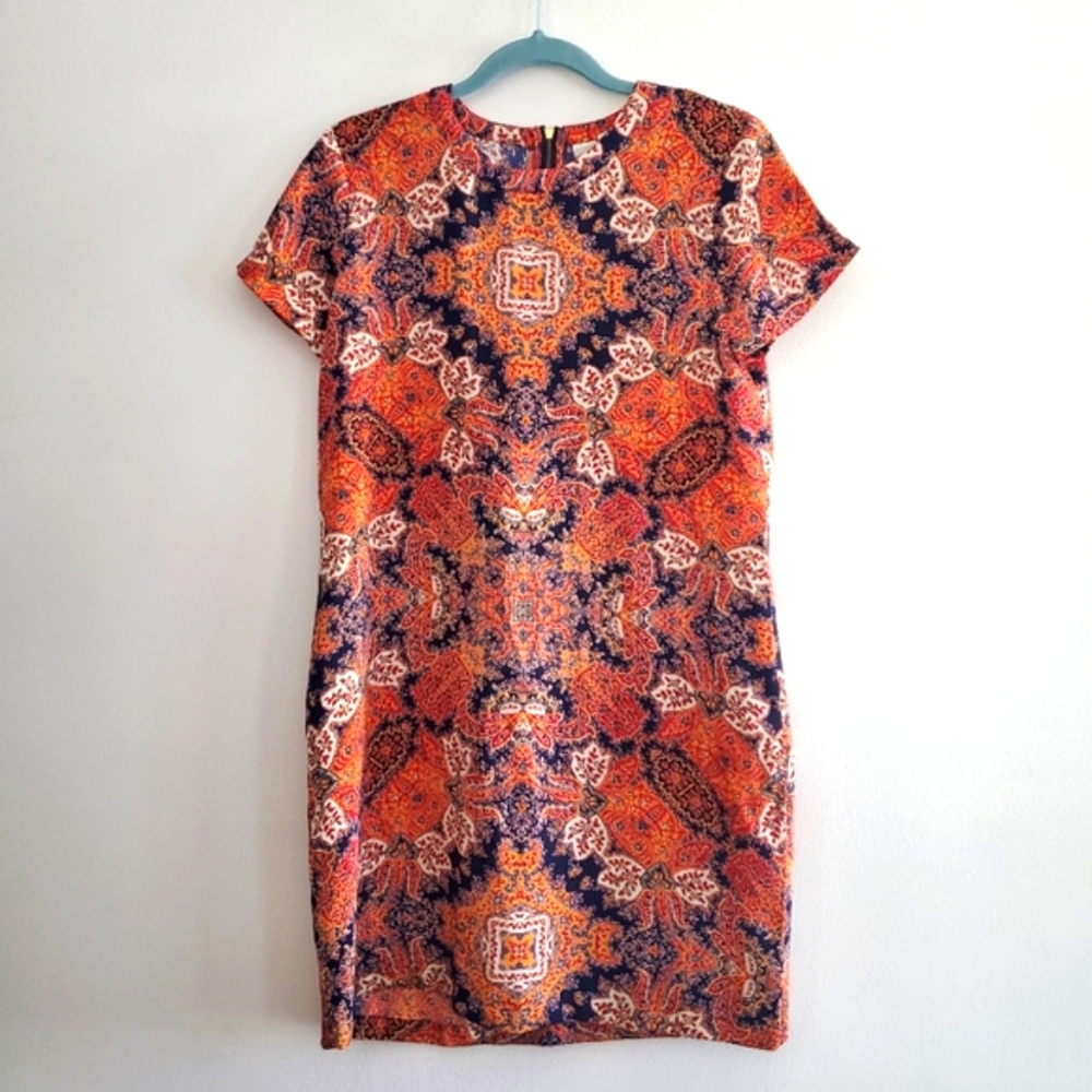 Artisan NY Orange & Blue Shift Dress